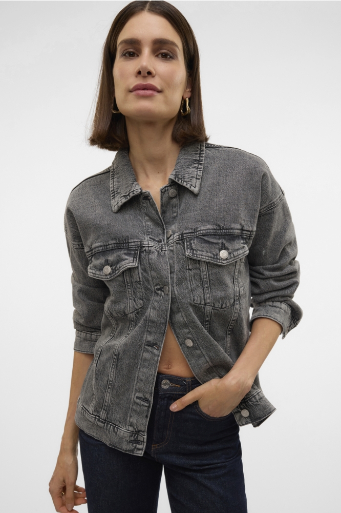 VMTESSA LS OVERSIZE DENIM JACKET GA 10329868 Medium Grey Den/RA206